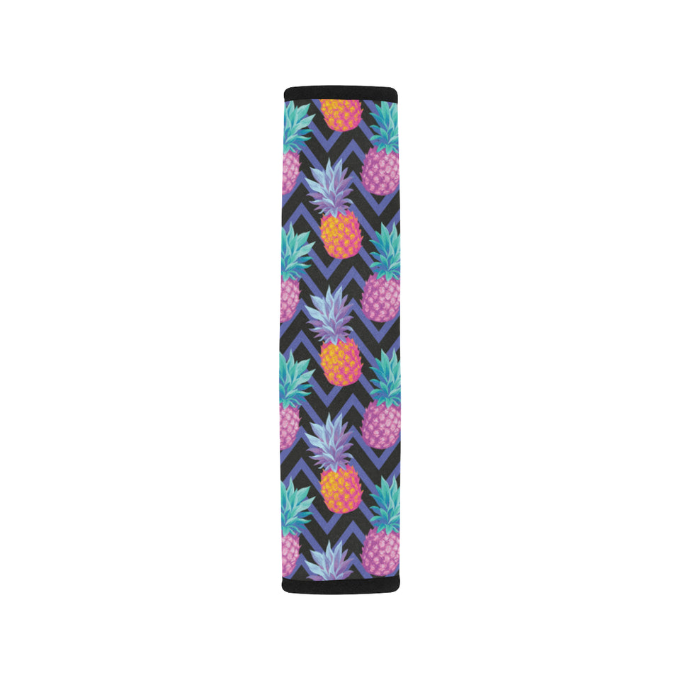 Pineapples pattern zigzag background Car Seat Belt Cover
