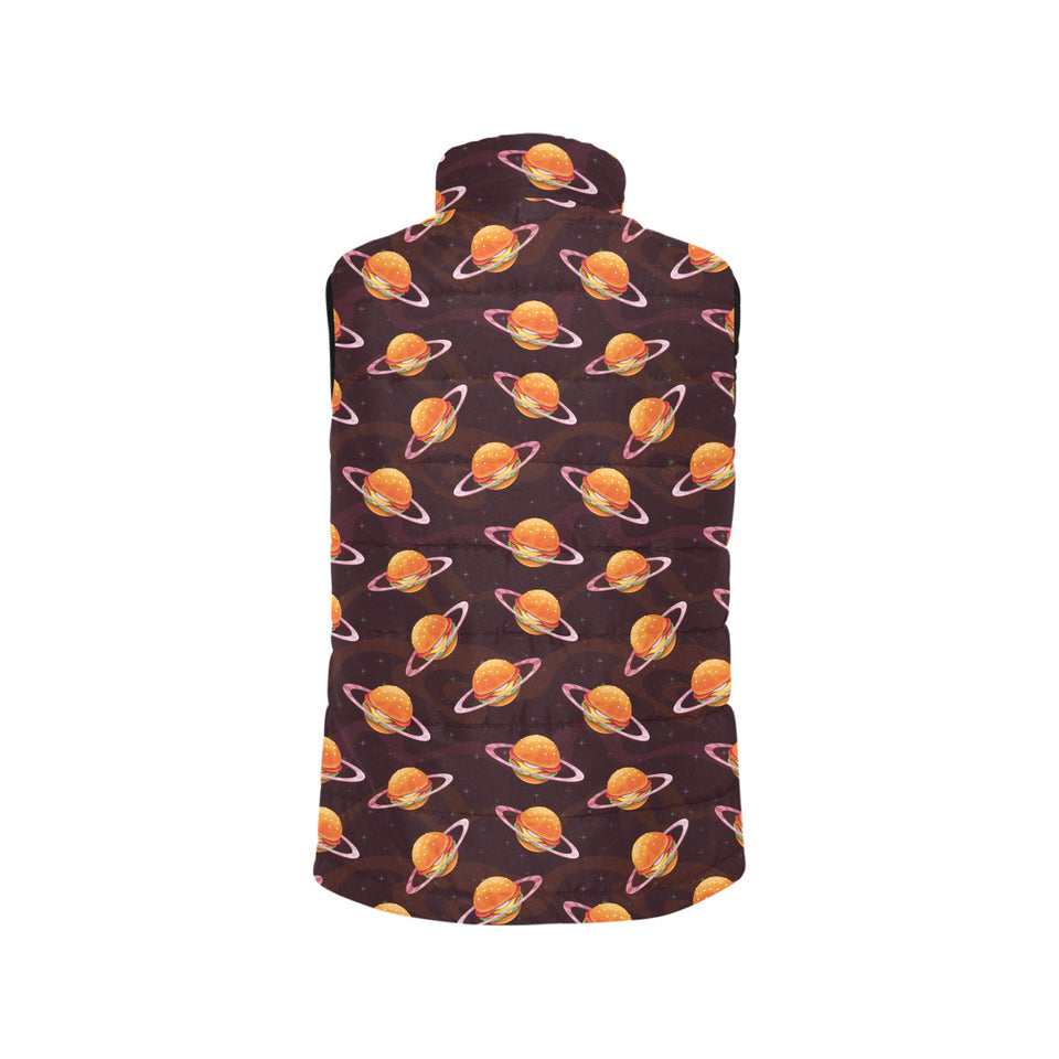 Hamburger Pattern Print Design 05 Men's Padded Vest