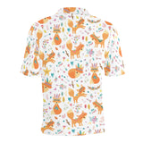cute tribal fox pattern Men's All Over Print Polo Shirt