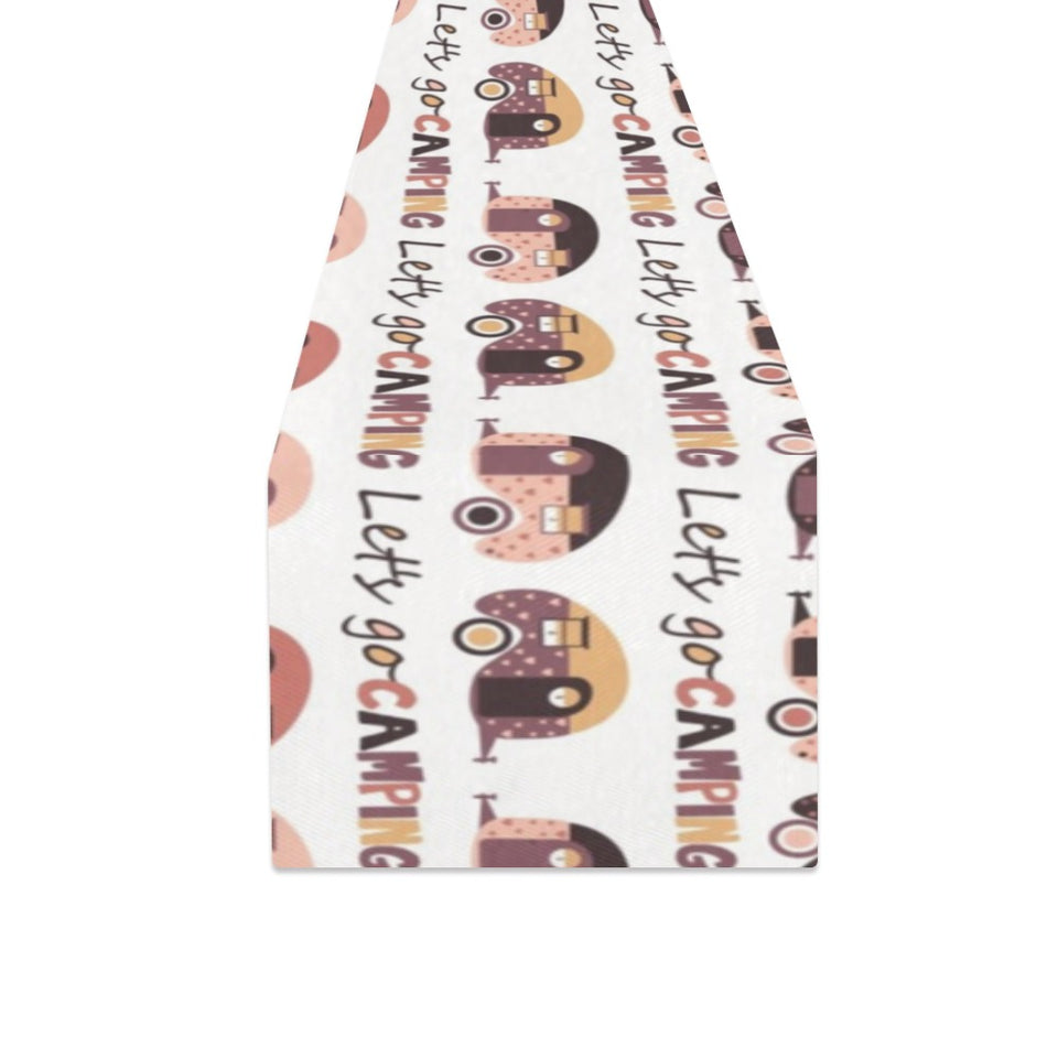 Camper Van Pattern Print Design 01 Table Runner