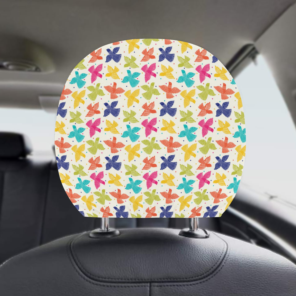 Pigeon Pattern Print Design 01 Car Headrest Cover