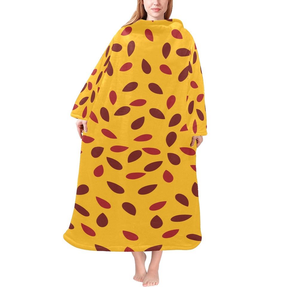 Passion fruit texture Blanket Robe with Sleeves