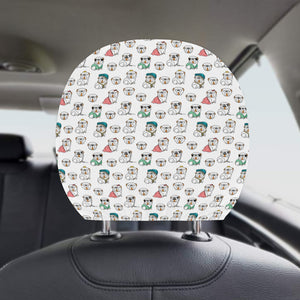 English Bulldog Pattern Print Design 03 Car Headrest Cover