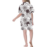 Classic vintage clock pattern Kids' Boys' Girls' V-Neck Short Pajama Set