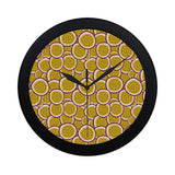 Passion fruits slice pattern Elegant Black Wall Clock