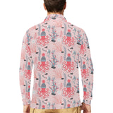 Octopus winter hat garland Fish candy Seaweed Cora Men's Long Sleeve Polo Shirt