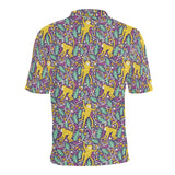 Cute yellow monkey leaves pattern Men's All Over Print Polo Shirt