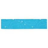 Airplane destinations blue background Table Runner
