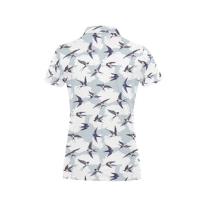 Swallow Pattern Print Design 05 Women's All Over Print Polo Shirt