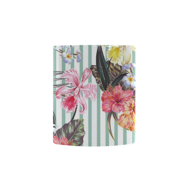 Colorful orchid flower pattern Morphing Mug Heat Changing Mug