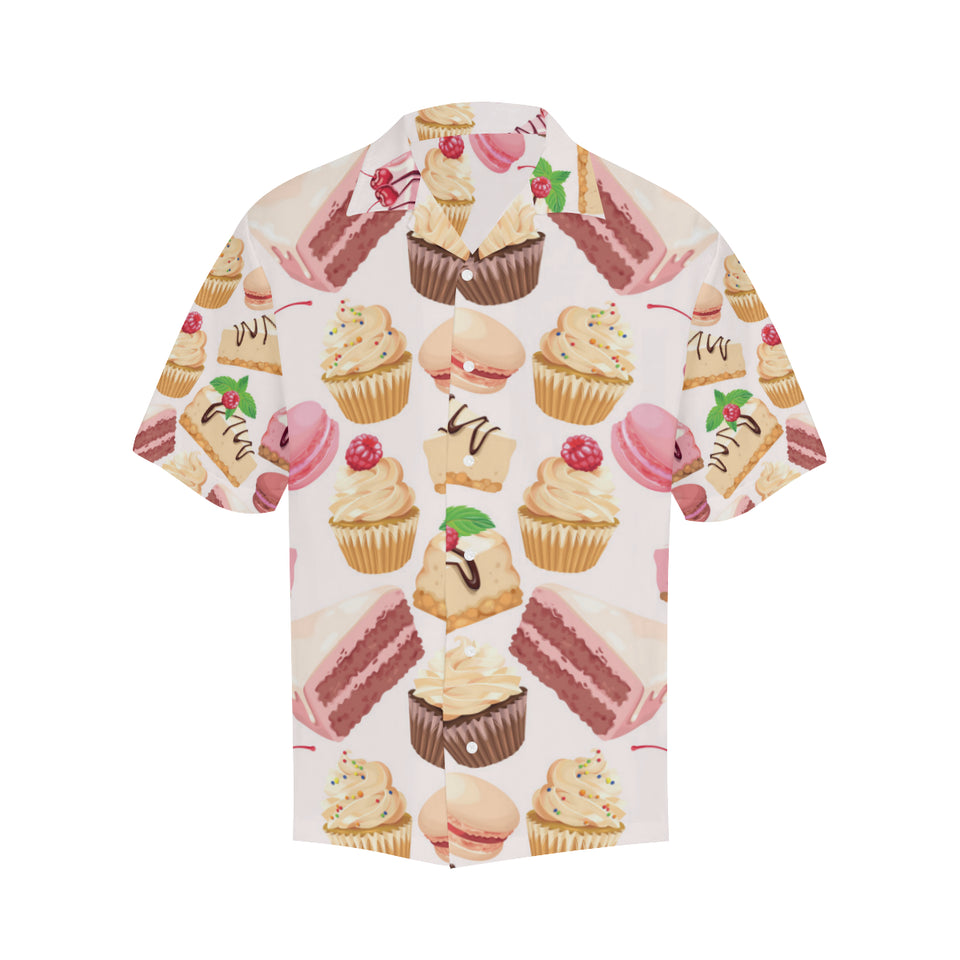 Cake cupcake sweets pattern Men's All Over Print Hawaiian Shirt