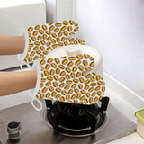 Hamburger Pattern Print Design 03 Heat Resistant Oven Mitts
