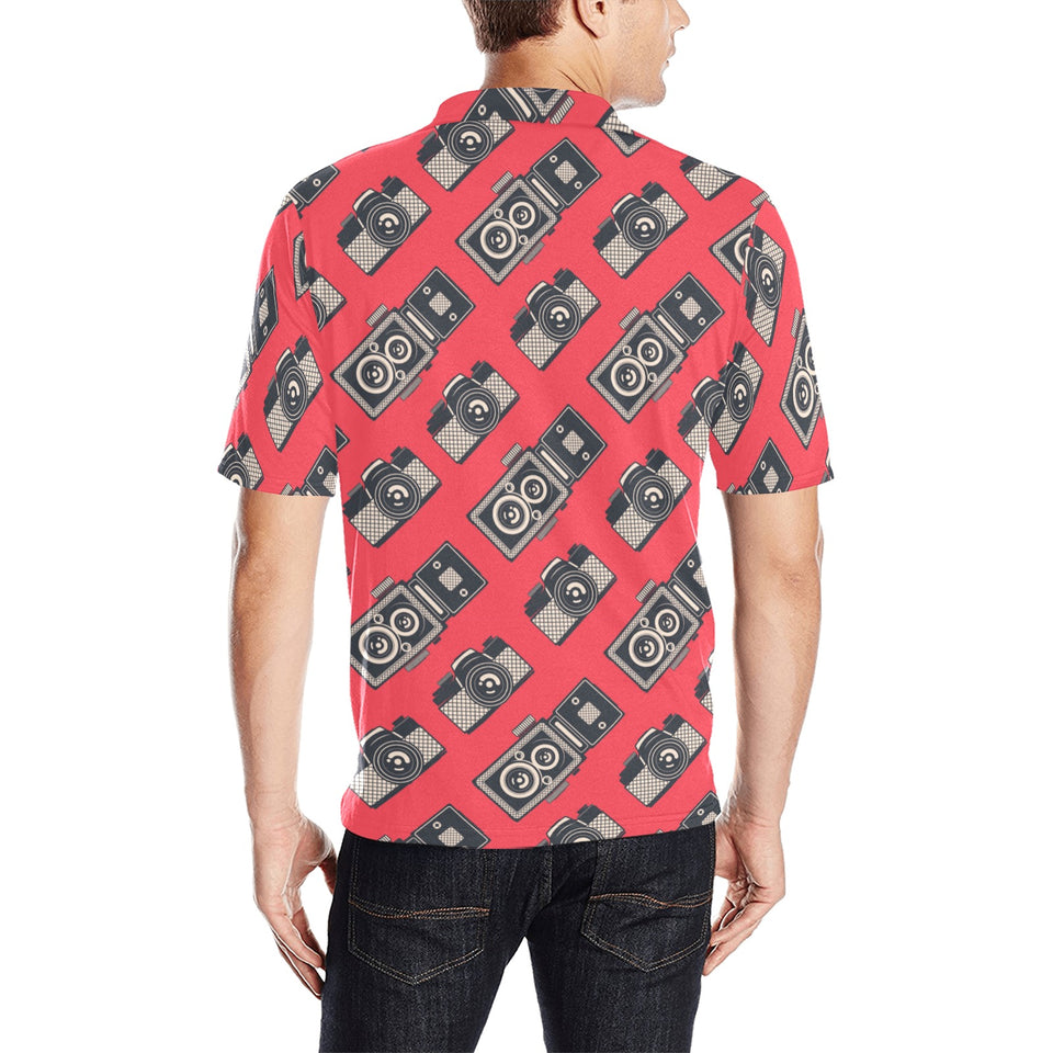 Camera Pattern Print Design 05 Men's All Over Print Polo Shirt