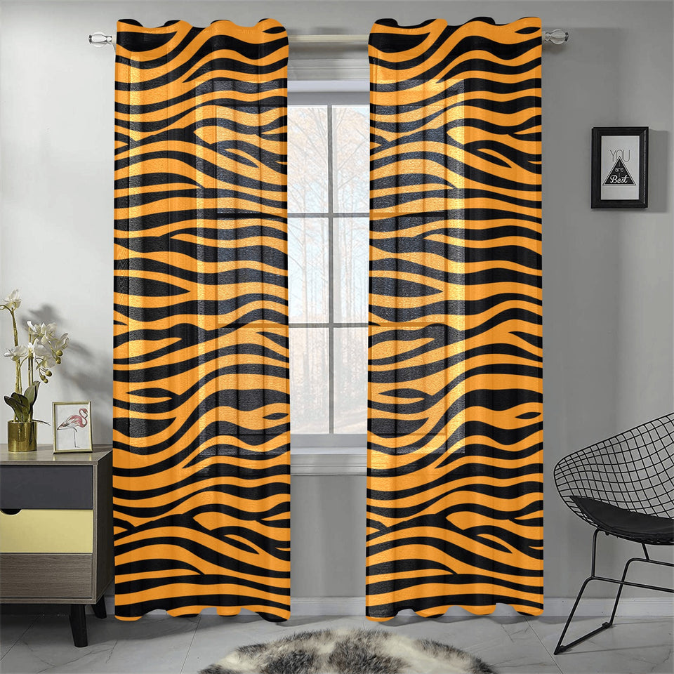 Bengal tigers skin print pattern background Gauze Curtain