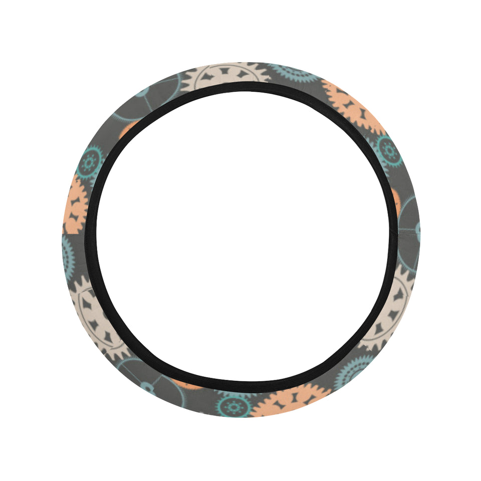Gear Pattern Print Design 05 Car Steering Wheel Cover