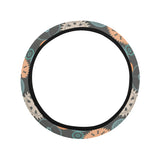 Gear Pattern Print Design 05 Car Steering Wheel Cover