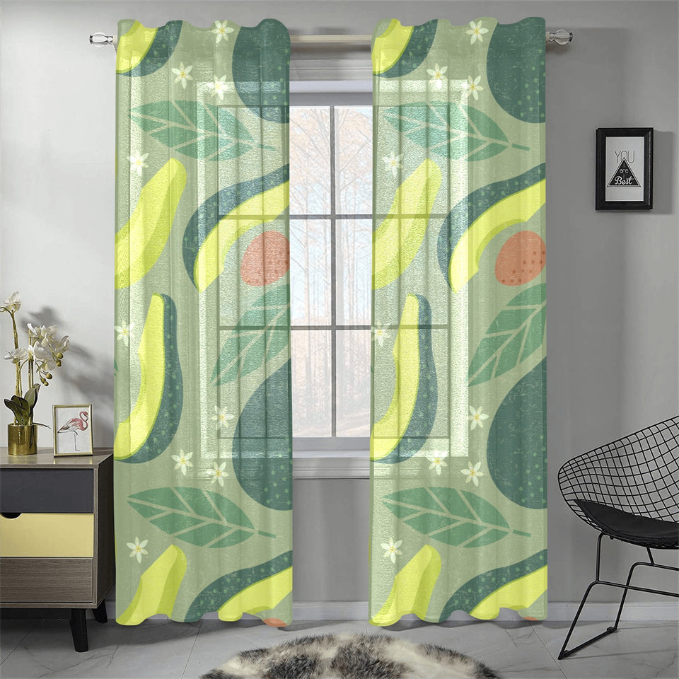 Avocado pattern Gauze Curtain