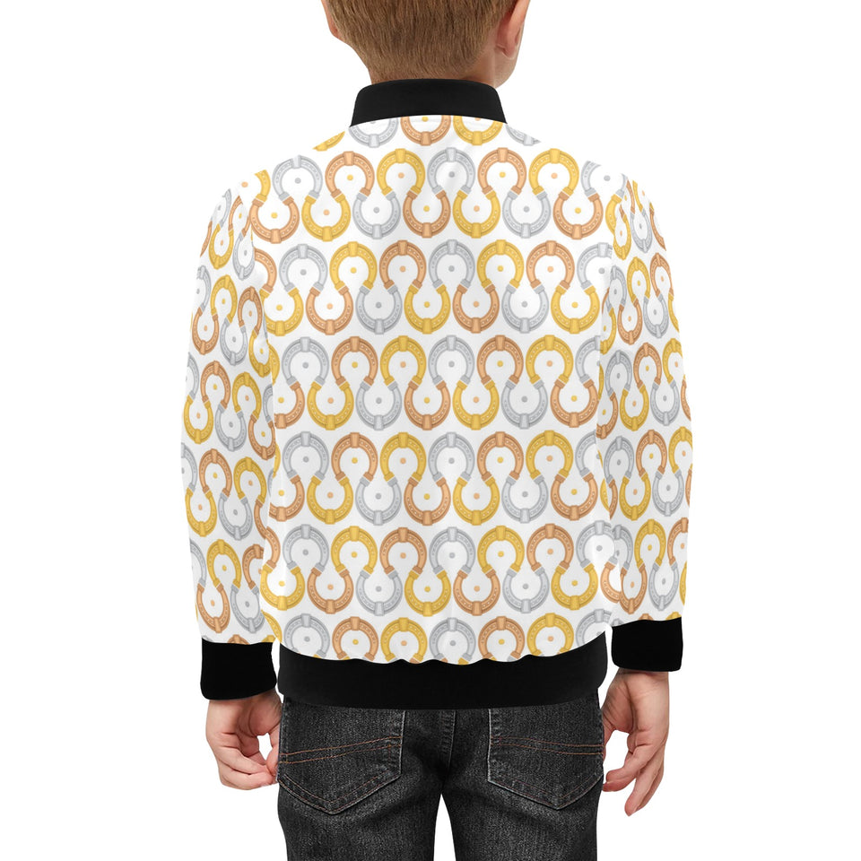 Horseshoes Pattern Print Design 03 Kids' Boys' Girls' Bomber Jacket
