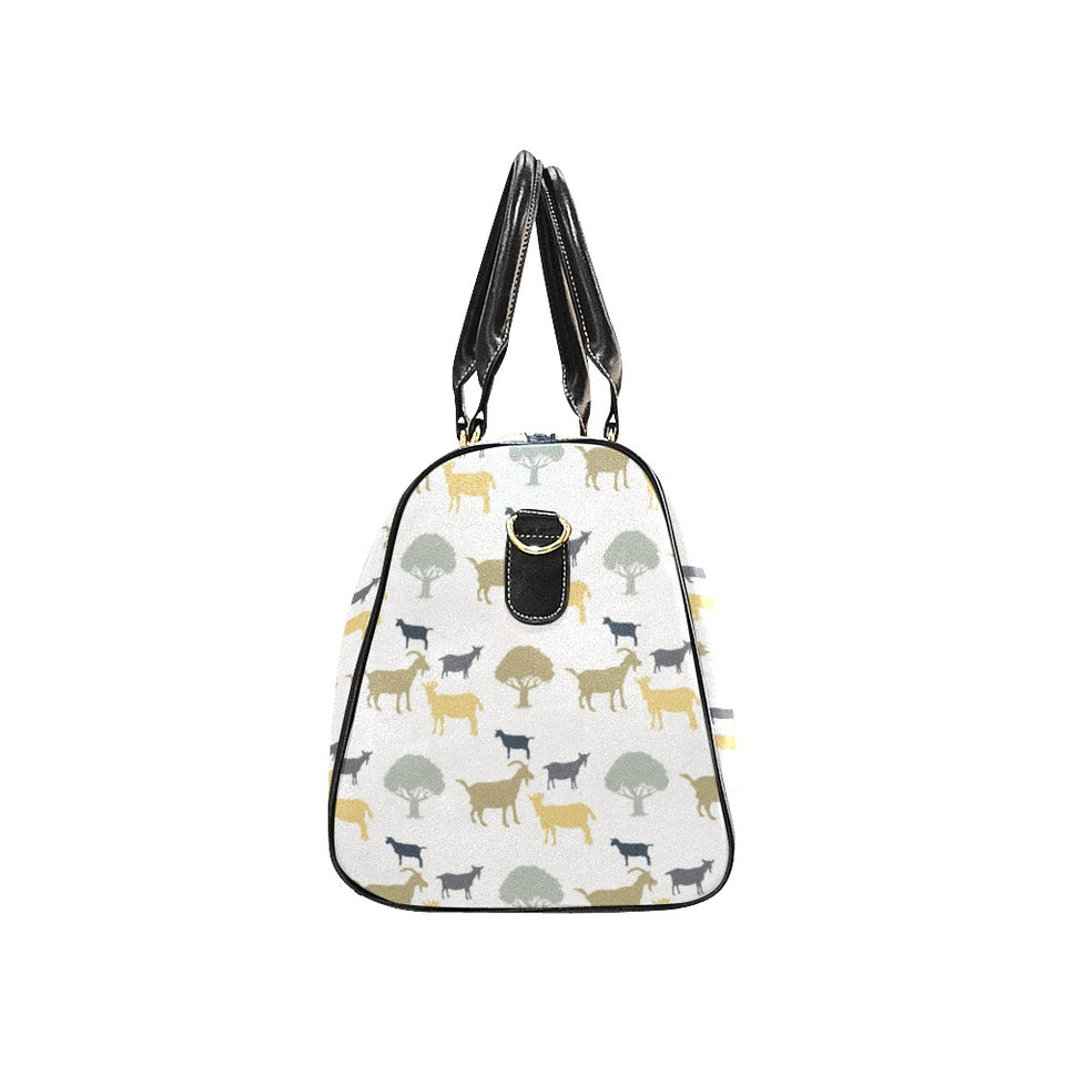 Silhouettes of goat and tree pattern Travel Bag