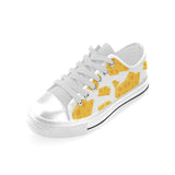 Cheese slice pattern Men's Low Top Shoes White