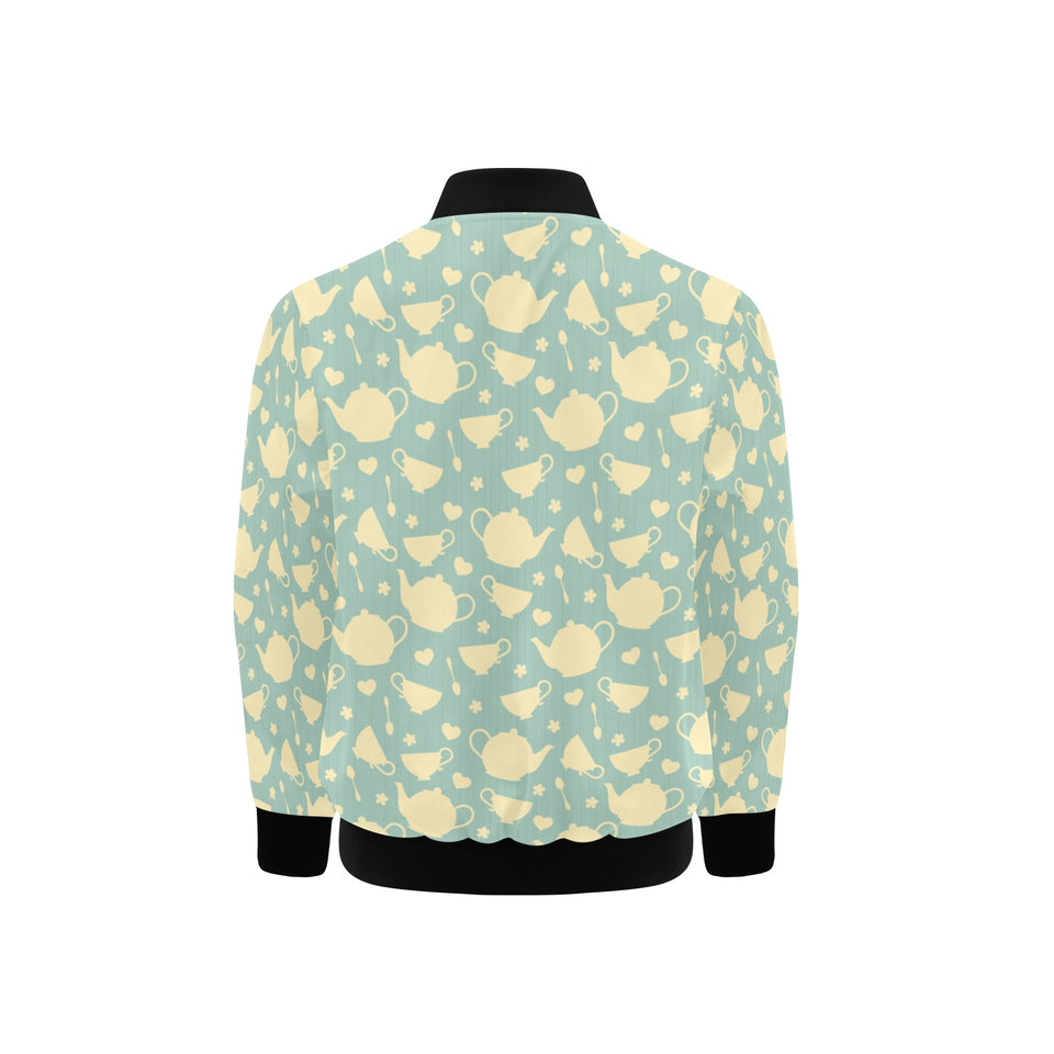 Tea pots Pattern Print Design 02 Kids' Boys' Girls' Bomber Jacket