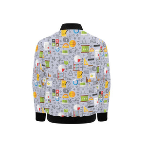 Math Pattern Print Design 04 Kids' Boys' Girls' Bomber Jacket