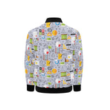 Math Pattern Print Design 04 Kids' Boys' Girls' Bomber Jacket