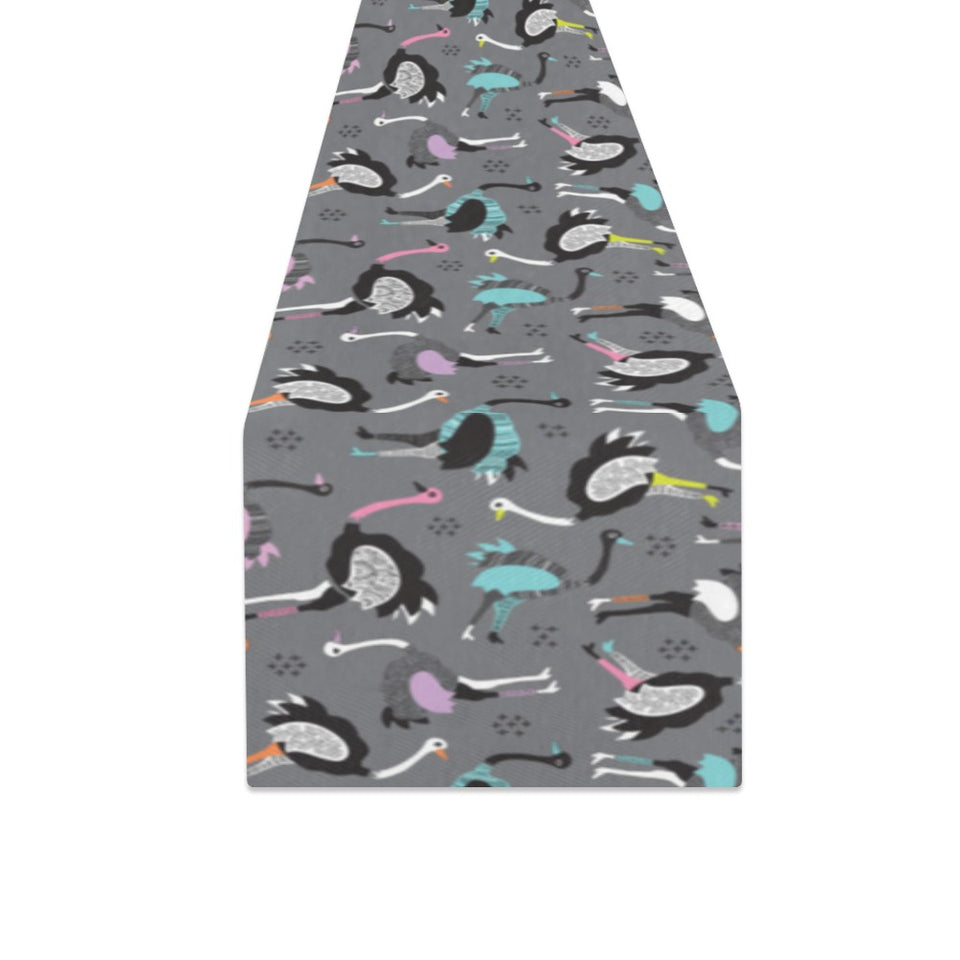 Ostrich Pattern Print Design 01 Table Runner