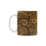 cacao beans tribal polynesian pattern background Classical White Mug (Fulfilled In US)