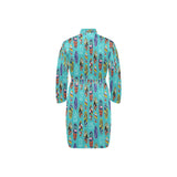 Surfboard Pattern Print Design 05 Men's Long Sleeve Belted Night Robe