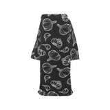 Garlic pattern black background Blanket Robe with Sleeves