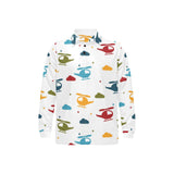 Colorful helicopter pattern Men's Long Sleeve Polo Shirt