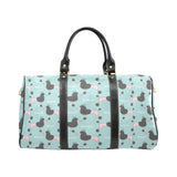 poodle dog green background Travel Bag
