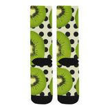 kiwi black dot background Crew Socks