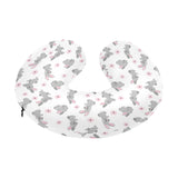 Watercolor cute rabbit pattern U-Shaped Travel Neck Pillow