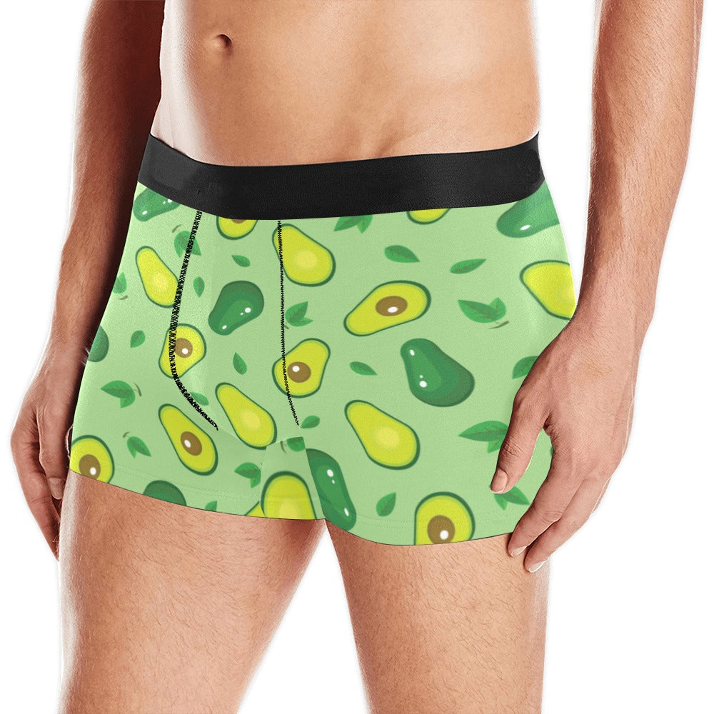 Avocado pattern green background Men's All Over Print Boxer Briefs Men's Underwear