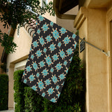 Sea turtle blue stone pattern House Flag Garden Flag