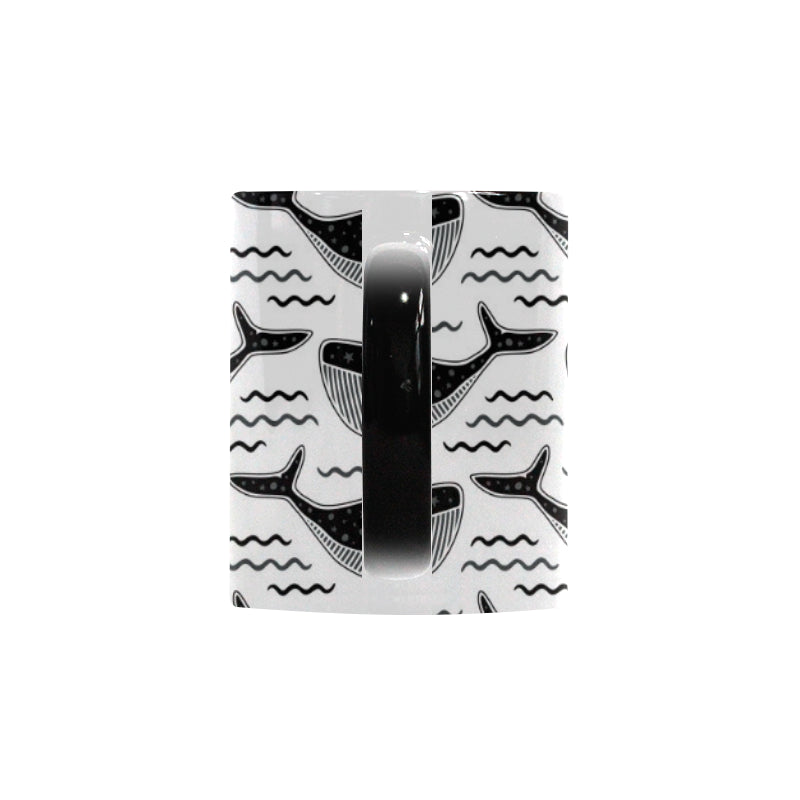 Black whale pattern Morphing Mug Heat Changing Mug