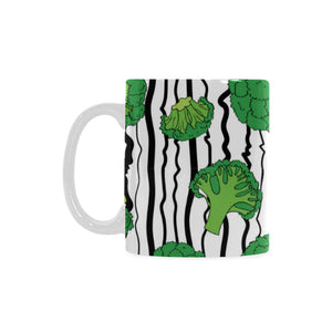 Cool Broccoli pattern Classical White Mug (Fulfilled In US)