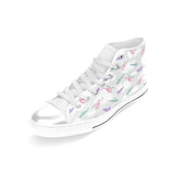 Helicopter plane pattern Women's High Top Canvas Shoes White