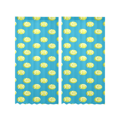 Tennis Pattern Print Design 05 Gauze Curtain