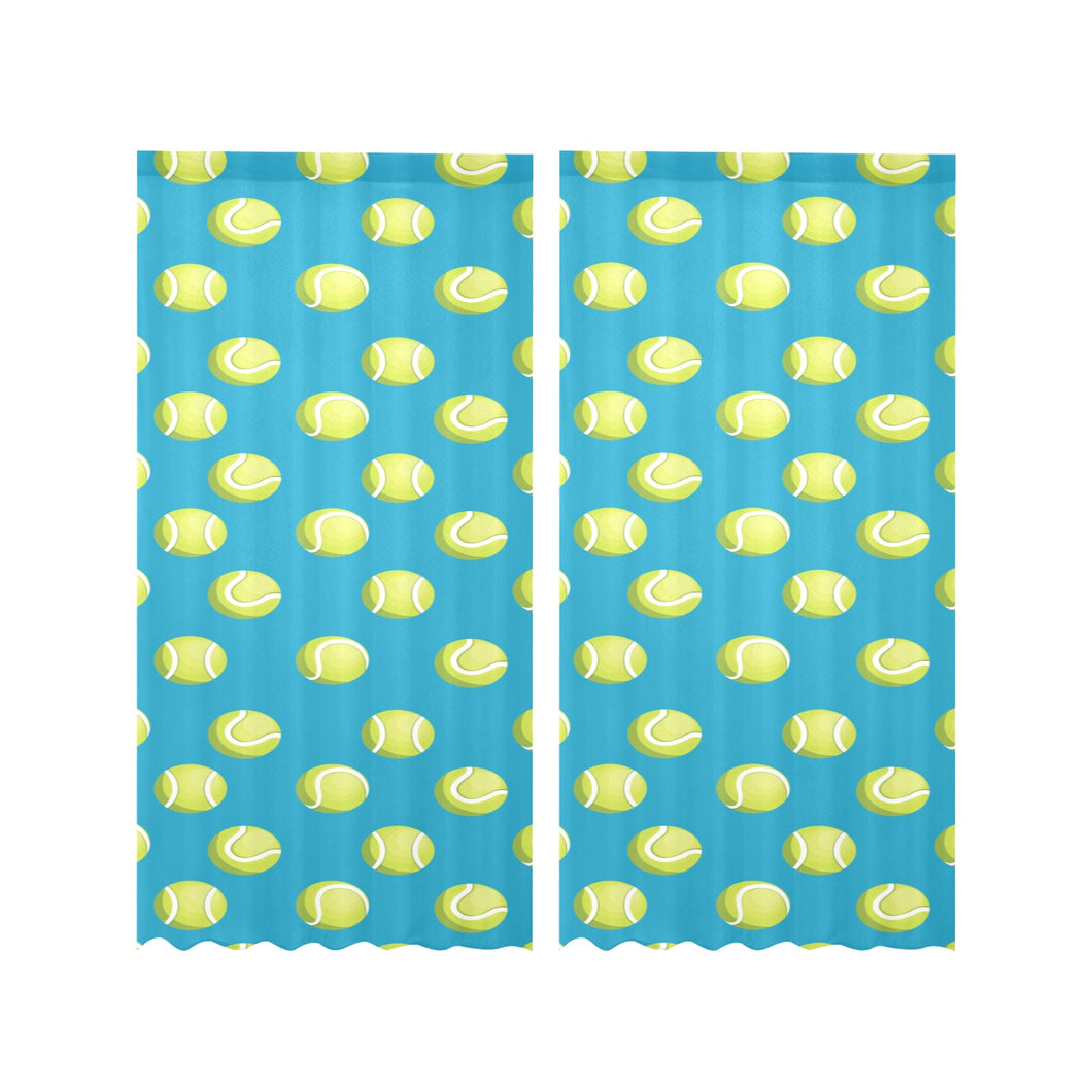 Tennis Pattern Print Design 05 Gauze Curtain