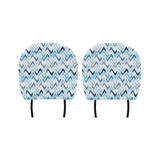 zigzag chevron blue pattern Car Headrest Cover