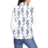 Seahorse pattern background Women's Padded Vest