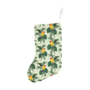 Beautiful parrot palm leaves pattern Christmas Stocking