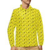 Duck Pattern Print Design 02 Men's Long Sleeve Polo Shirt