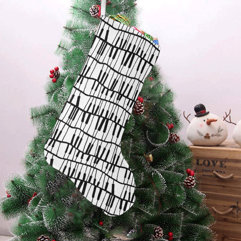 Piano Pattern Print Design 03 Christmas Stocking