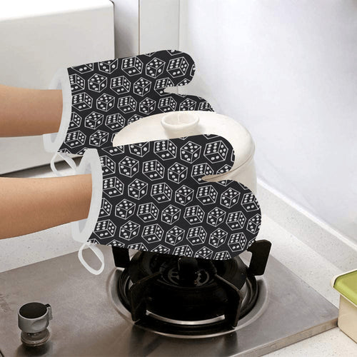 Dice Pattern Print Design 01 Heat Resistant Oven Mitts
