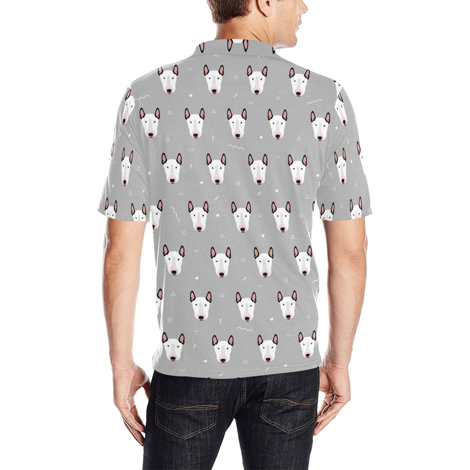 Bull Terrier Pattern Print Design 05 Men's All Over Print Polo Shirt