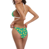 Pineapples pattern green background Sexy Bikinis Two-Piece Swimsuits